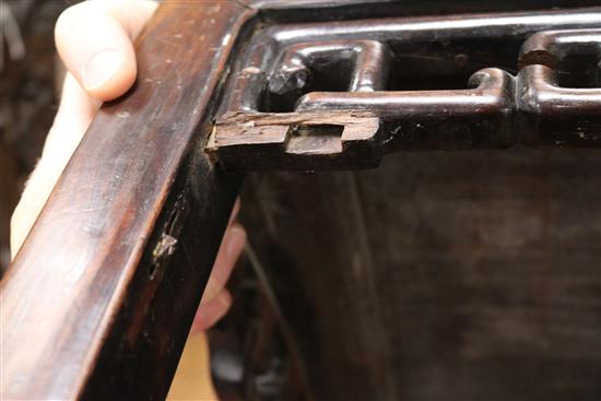 A Chinese rosewood Kang table W.77cm